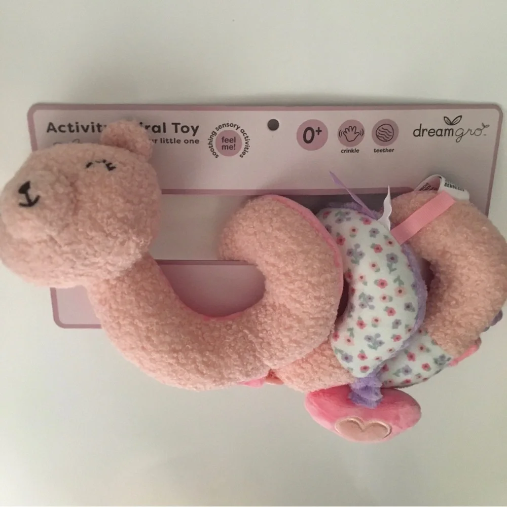 Spiral Soft Baby Toy Soothing Sensory Activities Pink NEW | DreamGro